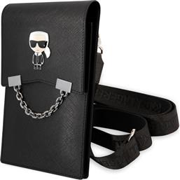 Karl Lagerfeld Saffiano Metal Ikonik Sock & Pouch έως 7'' Μαύρο
