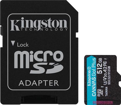 Kingston Canvas Go Plus microSDXC 512GB Class 10 U3 V30 A2 UHS-I με αντάπτορα από το e-shop