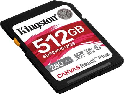 Kingston Canvas React Plus V60 SDXC 512GB Class 10 U3 V60 UHS-II