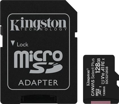 Kingston Canvas Select Plus microSDXC 128GB Class 10 U1 V10 A1 UHS-I με αντάπτορα από το e-shop