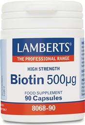 Lamberts Biotin Βιταμίνη για τα Μαλλιά, τo Δέρμα & τα Νύχια 500mcg 90 κάψουλες