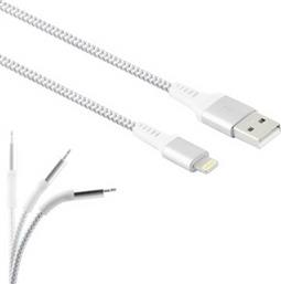 Lamtech Braided USB to Lightning Cable Λευκό 2m (LAM450282) από το Public
