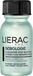 Lierac Sebologie Bi-Phase Κρέμα Προσώπου Νυκτός για Λιπαρές Επιδερμίδες κατά των Ατελειών & της Ακμής με Υαλουρονικό Οξύ 15ml από το Pharm24