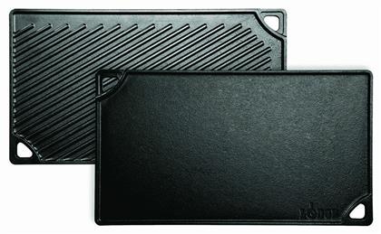 Αντικολλητική Πλάκα Ψησίματος Διπλής Όψης με Μαντεμένια Λεία & Ραβδωτή Επιφάνεια 42.55x24.13x1.5εκ. Lodge