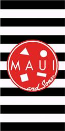 Maui & Sons Striped Cookie Παιδική Πετσέτα Θαλάσσης Μαύρη 150x75εκ.