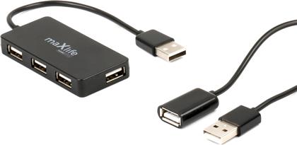Maxlife USB 2.0 Hub 4 Θυρών με σύνδεση USB-A