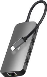 Media-Tech USB-C Docking Station με HDMI 4K PD Ethernet Γκρι (MT5044)