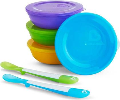 Munchkin Σετ Φαγητού Love A Bowls από Πλαστικό με Αντιολισθητική Βάση Πολύχρωμο 10τμχ για 4+ μηνών από το e-Fresh