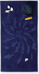 Nef-Nef Shark Style Πετσέτα Θαλάσσης Μπλε 160x80εκ.