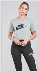 Essential Γυναικείο Crop Top Κοντομάνικο Καλοκαιρινό Γκρι Nike από το Cosmossport