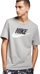Nike Icon Futura Ανδρικό Αθλητικό T-shirt Κοντομάνικο Γκρι