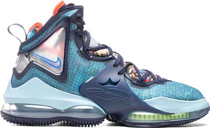 Nike LeBron 19 Ψηλά Μπασκετικά Παπούτσια Blackened Blue / Worn Blue / Atomic Green / Medium Blue από το Zakcret Sports