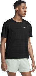 Nike Miler Ανδρικό Αθλητικό T-shirt Κοντομάνικο Dri-Fit Μαύρο από το Cosmos Sport