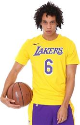Nike NBA LeBron James Los Angeles Lakers Αθλητικό Ανδρικό T-shirt Amarillo με Λογότυπο από το SportsFactory