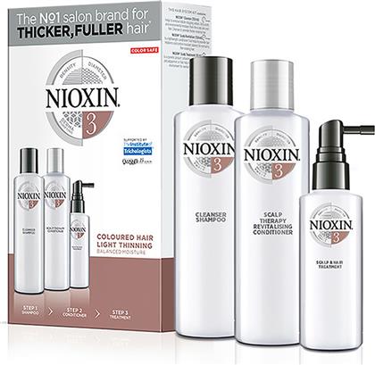 Nioxin System 3 Trial Kit Σετ Περιποίησης Μαλλιών κατά της Τριχόπτωσης με Σαμπουάν for Colored Hair 3τμχ από το Pharm24