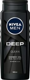 Nivea Deep Clean Αφρόλουτρο σε Gel για Άνδρες για Μαλλιά , Πρόσωπο & Σώμα 500ml