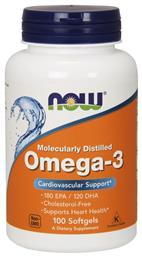 Molecularly Distilled Omega 3 Ιχθυέλαιο 100 μαλακές κάψουλες Now Foods