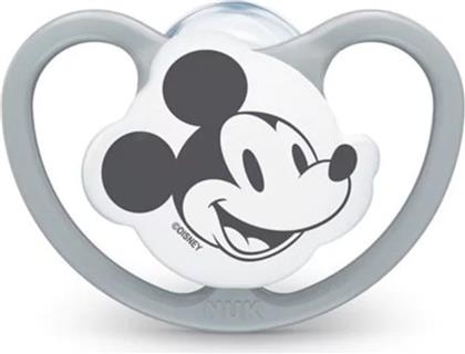 Nuk Ορθοδοντική Πιπίλα Σιλικόνης για 18-36 μηνών Space Mickey & Minnie με Θήκη Γκρι από το Designdrops