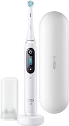 Oral-B IO Series 8 Ηλεκτρική Οδοντόβουρτσα με Χρονομετρητή, Αισθητήρα Πίεσης και Θήκη Ταξιδίου White Alabaster από το e-shop