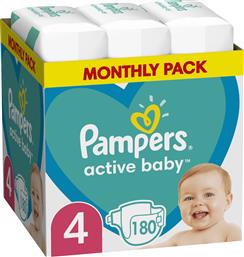 Pampers Active Baby Πάνες με Αυτοκόλλητο No. 4 για 9-14kg 180τμχ από το Pharm24