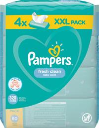 Pampers Fresh Clean Μωρομάντηλα χωρίς Οινόπνευμα 4x80τμχ από το Pharm24