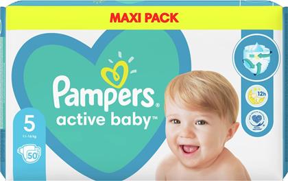 Pampers Active Baby Πάνες με Αυτοκόλλητο No. 5 για 11-16kg 50τμχ