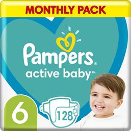 Pampers Active Baby Πάνες με Αυτοκόλλητο No. 6 για 13-18kg 128τμχ από το e-Fresh