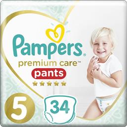 Pampers Premium Care Pants Πάνες Βρακάκι No. 5 για 12-17kg 34τμχ από το e-Fresh