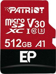Patriot EP microSDXC 512GB Class 10 U3 V30 A1 UHS-I από το e-shop
