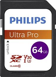 Philips Ultra Pro SDXC 64GB Class 10 U3 V30 A1 UHS-I