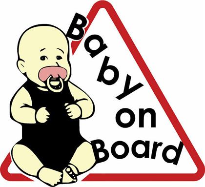 Πινακίδα Baby On Board Αυτοκόλλητο 150x150mm από το Esmarket