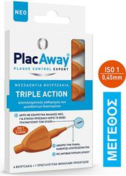 PlacAway Triple Action Μεσοδόντια Βουρτσάκια 0.45mm Πορτοκαλί 6τμχ από το Pharm24