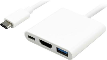 Powertech USB-C Docking Station με HDMI 4K PD Λευκό (PTH-038) από το Public