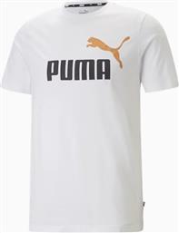 Puma Ανδρικό T-shirt Λευκό με Στάμπα