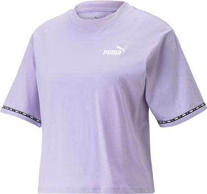 Puma Power Tape Γυναικείο Αθλητικό Crop T-shirt Λιλά