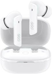 QCY HT05 In-ear Bluetooth Handsfree Ακουστικά με Θήκη Φόρτισης Λευκά