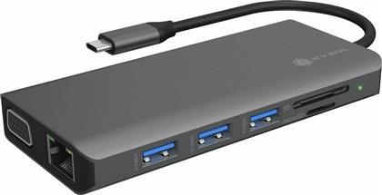 RaidSonic Icy Box IB-DK4070-CPD USB-C Docking Station με HDMI 4K PD Ethernet και συνδεση 3 Οθονών Ασημί