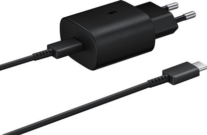 Samsung Φορτιστής με Θύρα USB-C και Καλώδιο USB-C 25W Μαύρος (EP-TA800X Bulk) από το e-shop