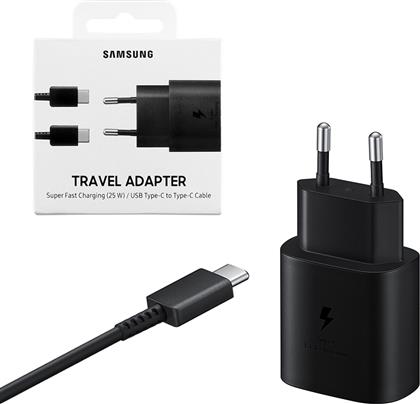 Samsung Φορτιστής με Θύρα USB-C και Καλώδιο USB-C 25W Μαύρος (EP-TA800X Retail)