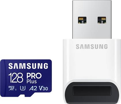 Samsung Pro Plus (2023) microSDXC 128GB Class 10 U3 V30 A2 UHS-I με USB Reader