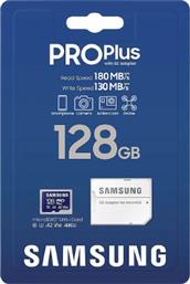 Samsung Pro Plus (2023) microSDXC 128GB U3 V30 A2 UHS-I με αντάπτορα
