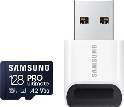 Samsung PRO Ultimate microSDXC 128GB Class 10 U3 V30 A2 UHS-I με USB Reader