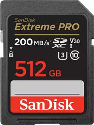Sandisk Extreme Pro SDXC 512GB Class 10 U3 V30 UHS-I 200MB/s από το e-shop
