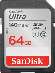 Sandisk Ultra SDXC 64GB Class 10 U1 UHS-I 140MB/s από το e-shop