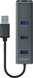 Savio USB 3.1 Hub 3 Θυρών με σύνδεση USB-A Γκρι