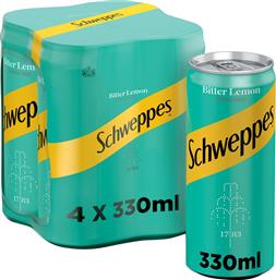 Schweppes Κουτί Σόδα Bitter Lemon με Ανθρακικό 4x330ml