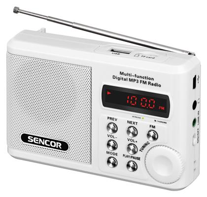 Sencor SRD-215 Ραδιοφωνάκι Επαναφορτιζόμενο με USB Λευκό White
