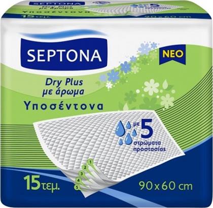Septona Dry Plus Υποσέντονα Ακράτειας με Άρωμα & 5 Στρώματα Προστασίας 60x90cm 15τμχ