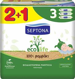 Septona Ecolife Μωρομάντηλα χωρίς Οινόπνευμα & Parabens 3x60τμχ