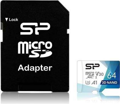 Silicon Power Superior Pro microSDXC 64GB Class 10 U3 V30 A1 UHS-III με αντάπτορα από το Public